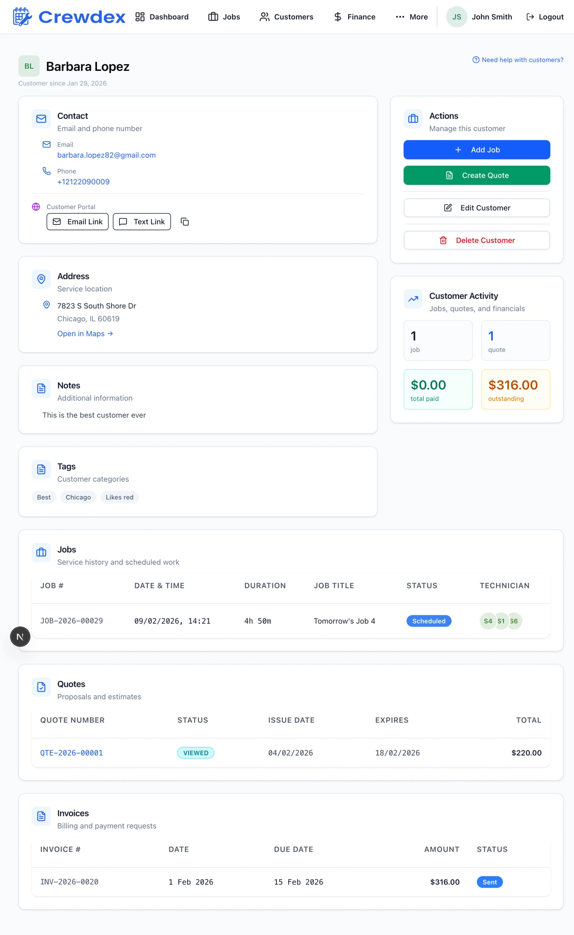 Customer Management - Crewdex CRM