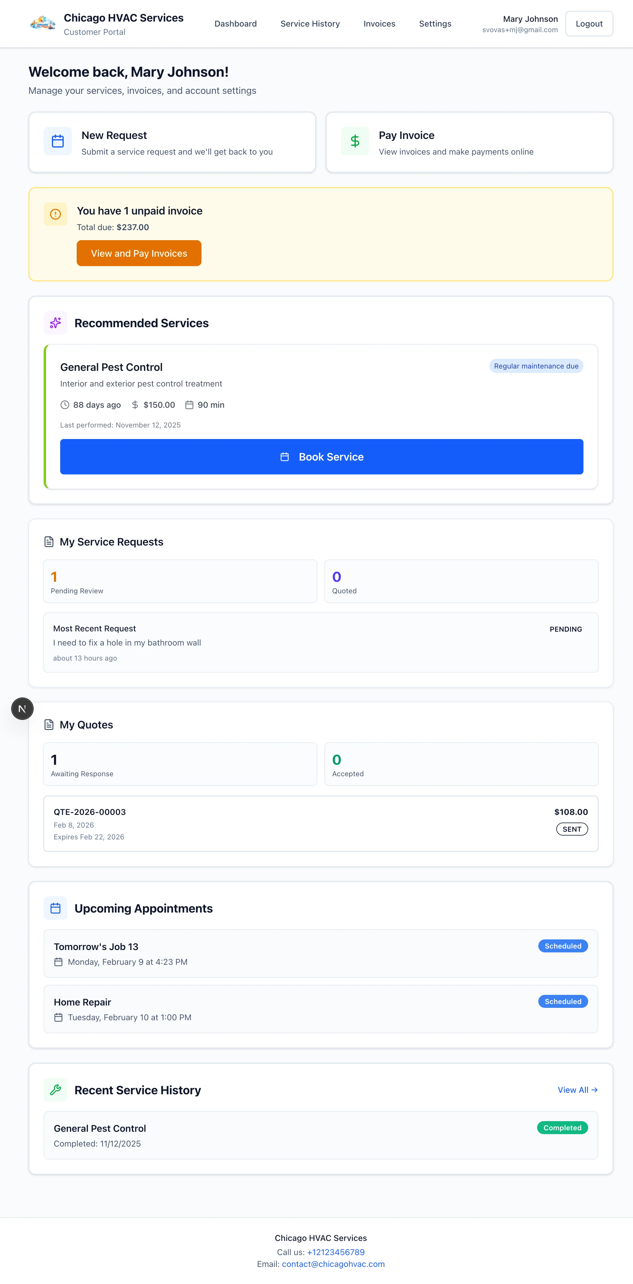 Customer Portal - Crewdex CRM